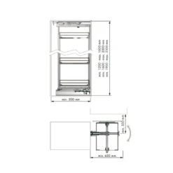 Línea COMPACT - Columna despensero con bastidor extraíble giratorio de base blanca