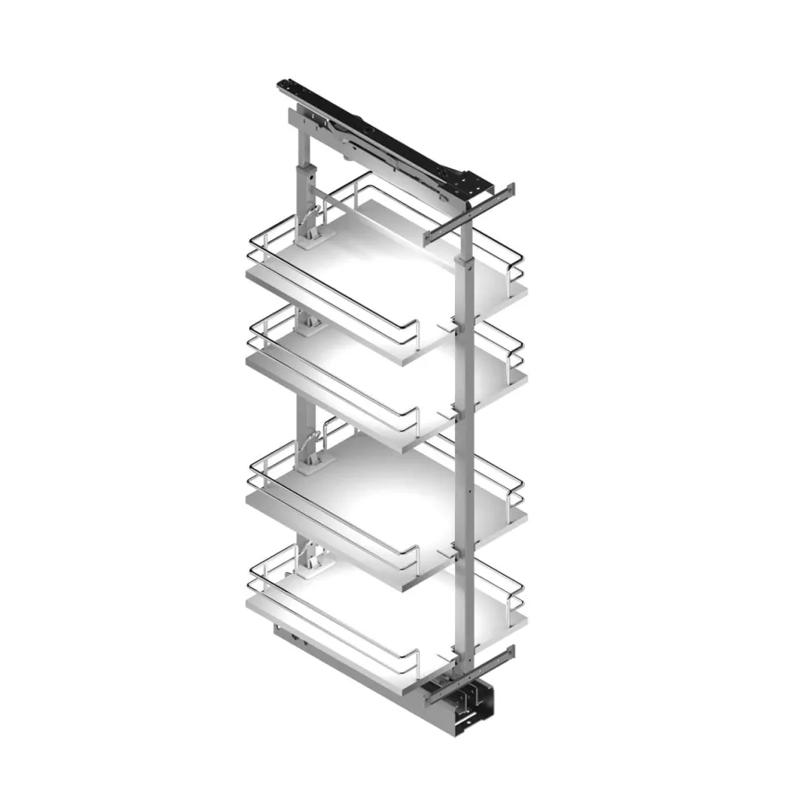 Línea COMPACT - Columna despensero con bastidor extraíble giratorio de base blanca
