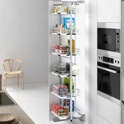Línea COMPACT - Columna despensero con bastidor extraíble giratorio de base blanca