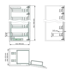 Línea COMPACT - Columna despensero doble de base blanca