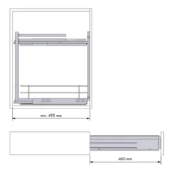 Línea COMPACT - Módulo bajo para paños y productos de limpieza de base Blanca