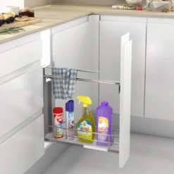 Línea COMPACT - Módulo bajo para paños y productos de limpieza de base Blanca