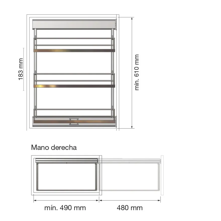 Línea COMPACT - Módulo extraíble de fijación lateral con base blanca