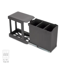 LÍNEA 245 - Cubo de basura extraíble de 1, 2 y 3 cubetas