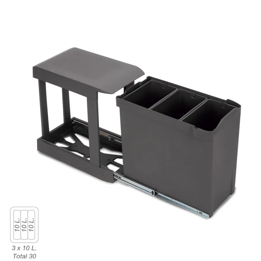 LÍNEA 245 - Cubo de basura extraíble de 1, 2 y 3 cubetas