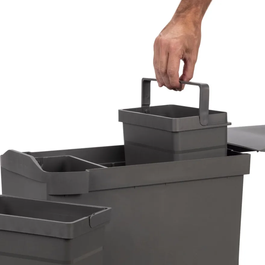 LÍNEA 245 - Cubo de basura extraíble de 1, 2 y 3 cubetas
