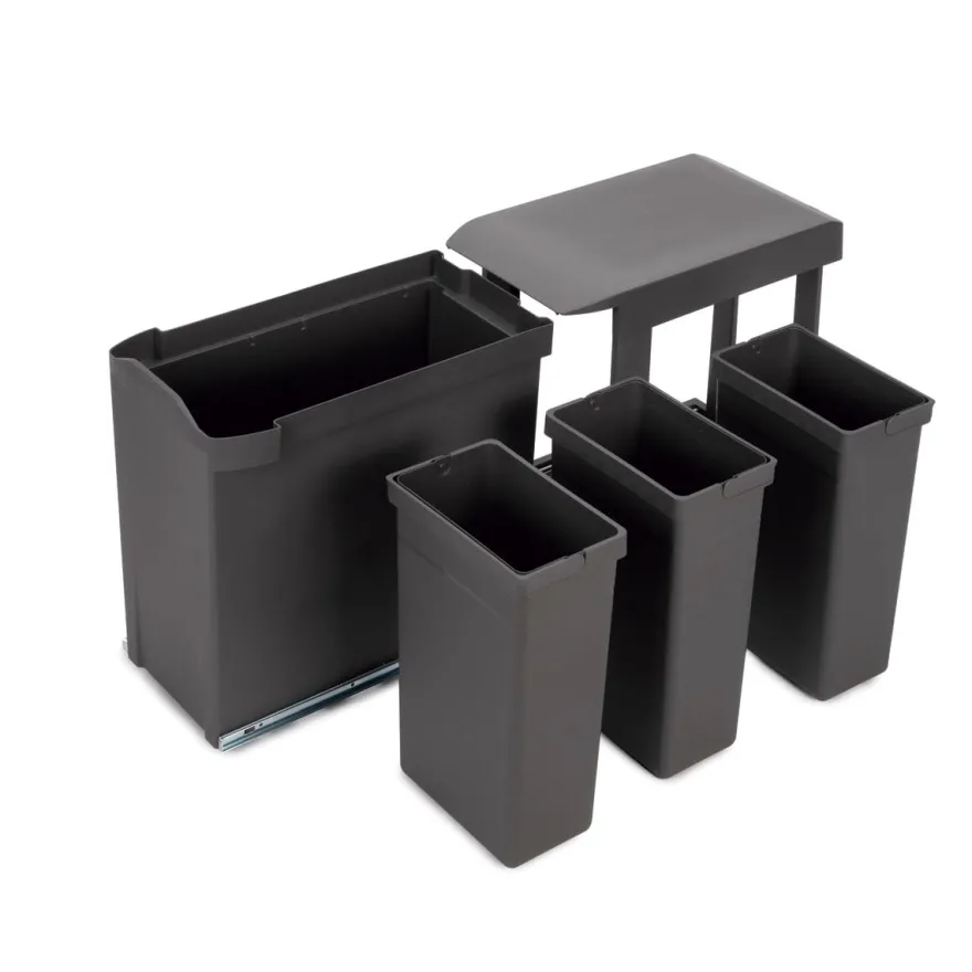 LÍNEA 245 - Cubo de basura extraíble de 1, 2 y 3 cubetas