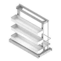 Línea FLAT - Accesorio extraíble de limpieza con bandejas Cromo/Blanco