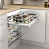 Línea FLAT - Bandeja extraíble multiuso cromada con base blanca
