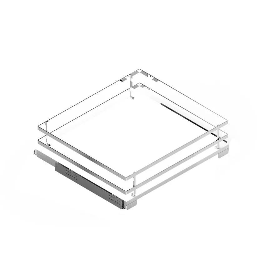 Línea FLAT - Bandeja extraíble multiuso cromada con base blanca