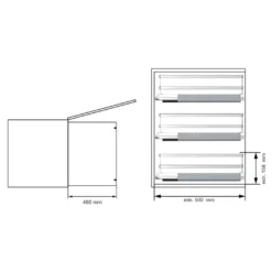 Línea FLAT - Bandeja extraíble multiuso cromada con base blanca