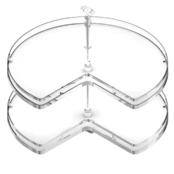 Línea FLAT - Bandeja giratoria 270º Cromo/Blanco con eje central para rinconero