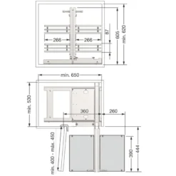 Línea FLAT - Bastidor Articulado Cromo/Blanco para rinconero totalmente extraíble