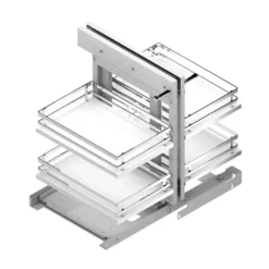 Línea FLAT - Bastidor Articulado Cromo/Blanco para rinconero totalmente extraíble