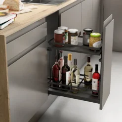 Línea FLAT - Botellero extraíble con bandeja superior antracita