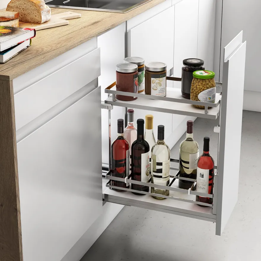 Línea FLAT - Botellero extraíble con bandeja superior