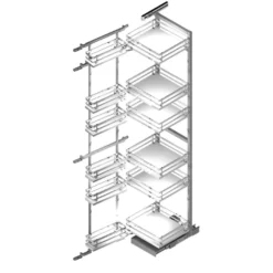 Línea FLAT - Columna despensero doble Cromo/Blanco
