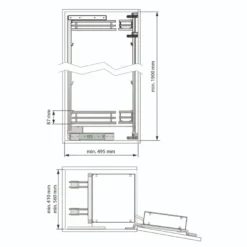 Línea FLAT - Columna despensero doble Antracita