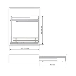 Línea FLAT - Soporte para paños Cromo/Blanco con guías laterales