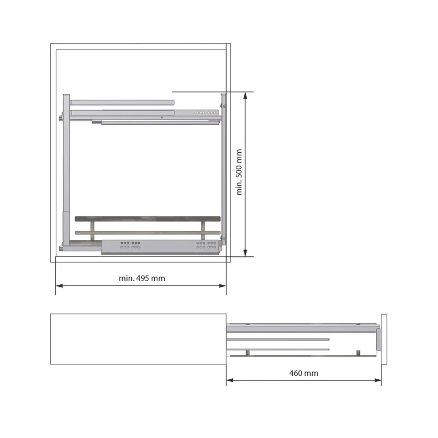 Línea FLAT - Soporte para paños Cromo/Blanco con guías laterales