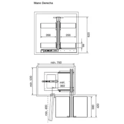 Línea NOVA FLAT - Bastidor extraíble rinconero antracita