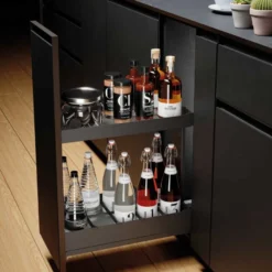 Línea NOVA FLAT - Botellero extraíble antracita de 2 bandejas