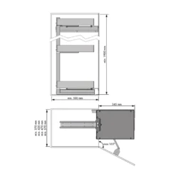 Línea NOVA FLAT - TITÁN Columna despensero extraíble antracita