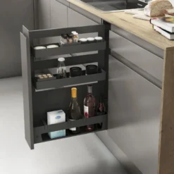 Línea SOUS CHEF - Botellero antracita de guías laterales con bandejas