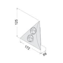 LUXOR 2ST D - Doble enchufe triangular de esquina