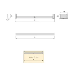 LYTHOS - Barra de armario con iluminación led y batería recargable