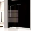 Mampara de baño fija cristal decorado
