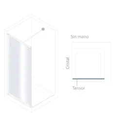 Mampara de baño fija transparente con totalCLEAN