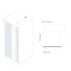 Mampara de baño fija transparente