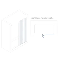 Mampara de baño GL195 Decorado (1 fijo frontal y 1 puerta abatible 180º)