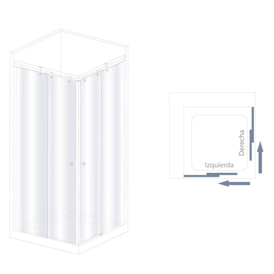 Mampara de baño Kala Angular Decorado totalCLEAN (2 puertas correderas y 2 fijos)