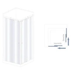 Mampara de baño Kala Angular Decorado (2 puertas correderas y 2 fijos)