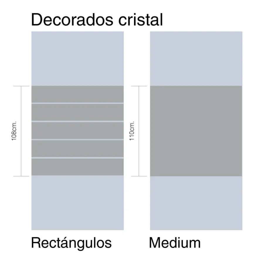 Mampara de baño Kala 4C con cristal decorado (2 puertas correderas y 2 fijos)