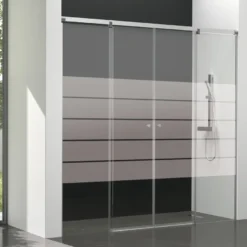 Mampara de baño Kala 4C con cristal decorado (2 puertas correderas y 2 fijos)