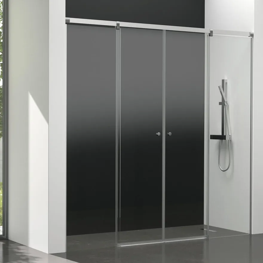 Mampara de baño Kala 4C con cristal transparente (2 puertas correderas y 2 fijos)