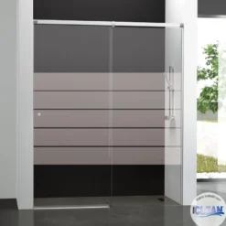Mampara de baño Kala 2C con cristal decorado y con totalCLEAN (1 puerta corredera y 1 fijo)