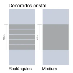 Mampara de baño Kala 2C con cristal decorado (1 puerta corredera y 1 fijo)