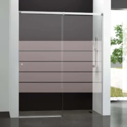 Mampara de baño Kala 2C con cristal decorado (1 puerta corredera y 1 fijo)