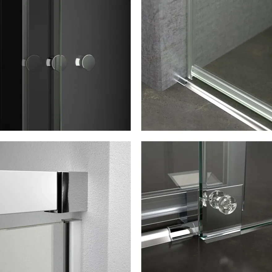 Mampara de baño Kala 2C con cristal transparente (1 puerta corredera y 1 fijo)