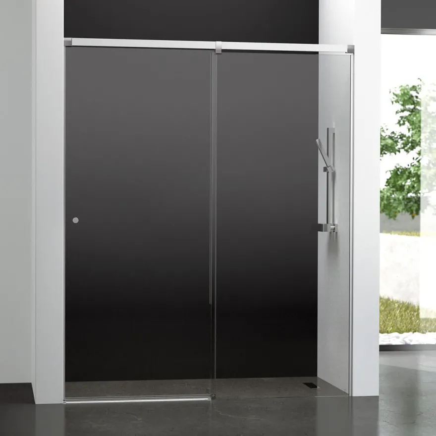 Mampara de baño Kala 2C con cristal transparente (1 puerta corredera y 1 fijo)