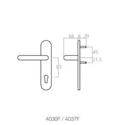 Manetas con bocallave para puertas con antipánicos