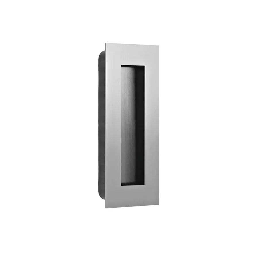 MED - Cazoleta rectangular para encastrar en puerta corredera tornillos ocultos