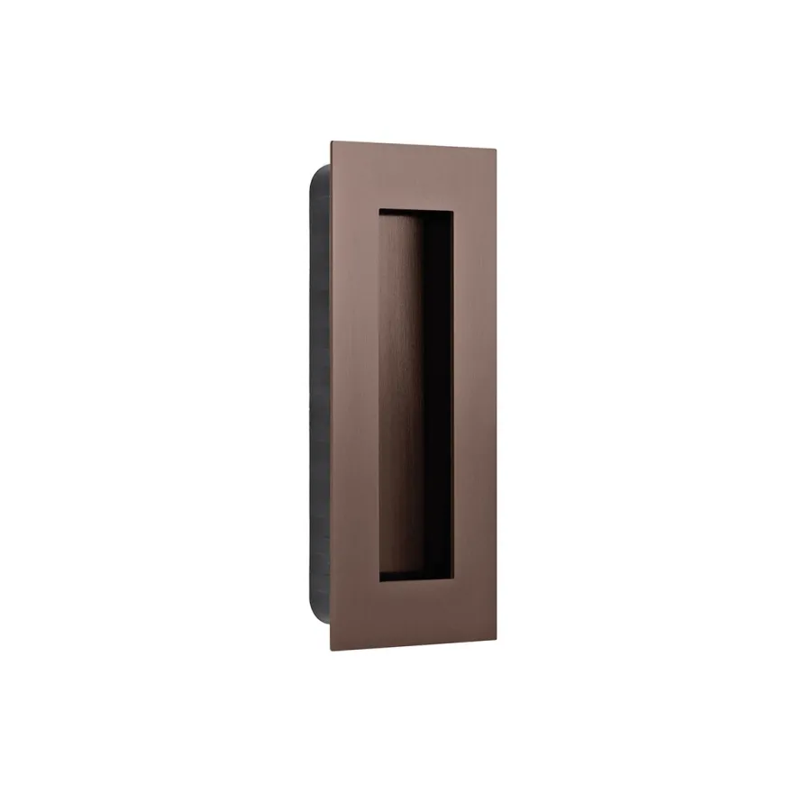 MED - Cazoleta rectangular para encastrar en puerta corredera tornillos ocultos