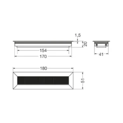 MERIDA - Pasacables rectangular doble felpa