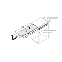 Mesa de planchar para cajón plegable y extraíble