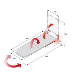 Mesa de planchar plegable y abatible